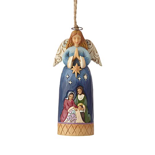 Enesco Jim Shore Heartwood Creek Nativity Angel Hanging Ornament, 4.75″, Multicolor