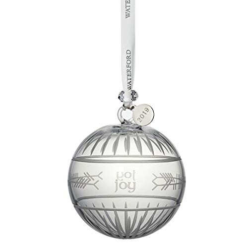 Waterford Crystal Ogham “Joy” Ball Ornament 3.7″