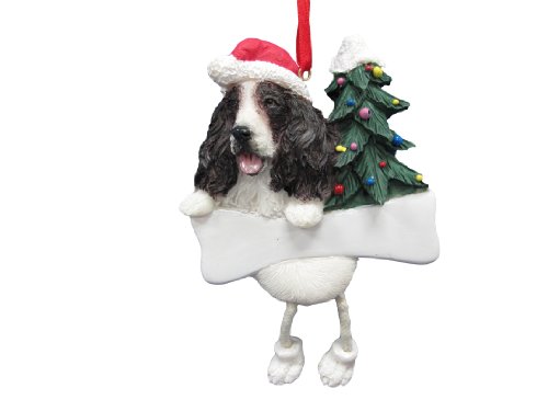 Springer Spaniel Ornament with Unique “Dangling Legs” Hand Painted and Easily Personalized Christmas Ornament