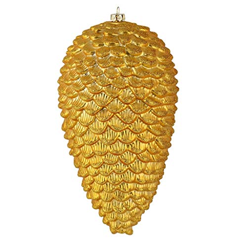 Vickerman 526071-7″ Honey Gold Matte Glitter Pine Cone Christmas Tree Ornament (4 pack) (N187237D)