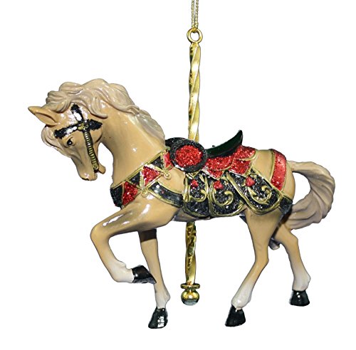 Shelburne Country Store Resin Carousel Assortment Ornament – Tan Horse