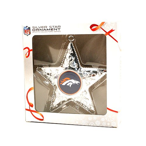 Topperscot Denver Broncos Silver Star Ornament