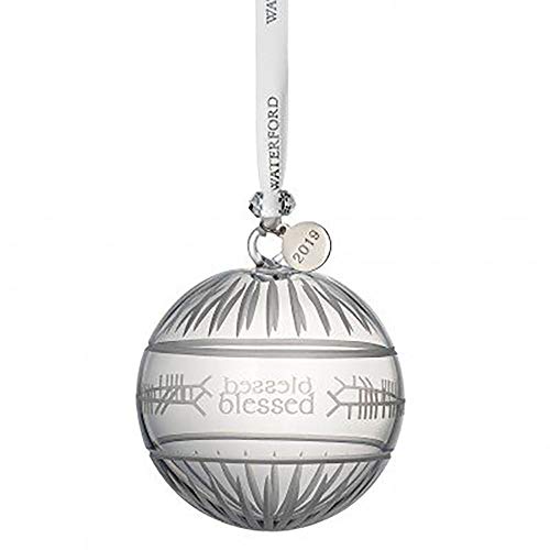 Waterford Crystal Ogham “Blessed” Ball Ornament 3.7″