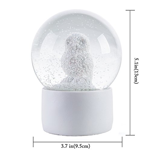APELPES Snow Globes Crafts- Sculptured Snowglobes – Christmas Valentine’s Day Birthday Holiday New Year’s Gift (Diameter 100mm, Owl)