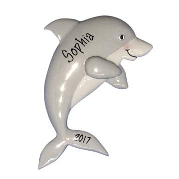 Dolphin Personalized Ornament – (Unique Christmas Tree Ornament – Classic Decor for A Holiday Party – Custom Decorations for Family Kids Baby Military Sports Or Pets)