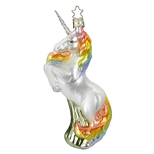 Inge-Glas Enchanting Unicorn 10145S018 German Glass Christmas Ornament