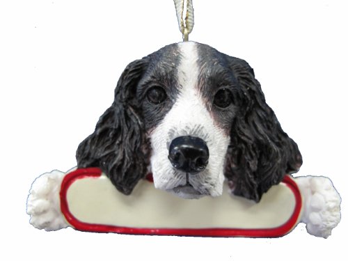 E&S Pets Springer Spaniel Ornament Santa’s Pals with Personalized Name Plate A Great Gift for Springer Spaniel Lovers