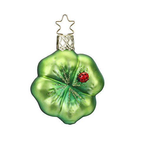 Inge-Glas Clover Luck, Lucky Charm 10046S018 German Blown Glass Christmas Ornament