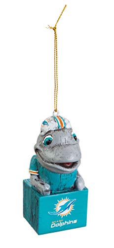 Team Sports America Mascot Ornament, Miami Dolphins, Set of 2