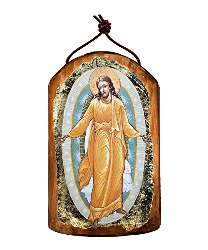 Jesus Resurrection Wooden Icon – Plaque Ornament by G. DeBrekht # 87059
