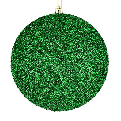 Vickerman 532201-6″ Green Beaded Ball Christmas Tree Ornament (4 pack) (N185804D)
