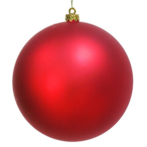 Vickerman 34895 – 4″ Red Shiny Ball Christmas Tree Ornament (6 pack) (N591003DSV)