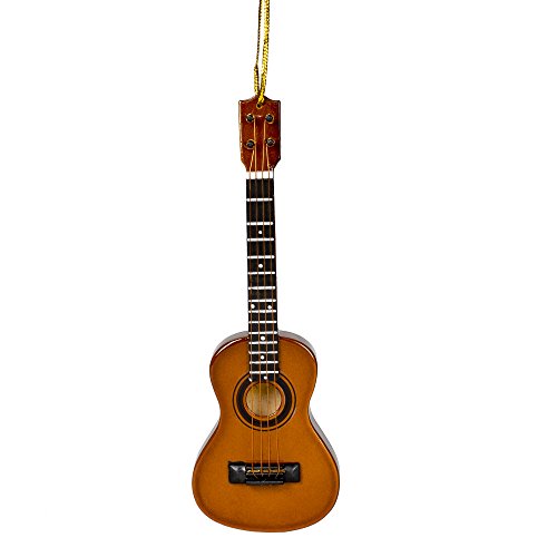 Broadway Gift Ukulele Music Instrument Replica Christmas Ornament,Brown,Size 5 inch