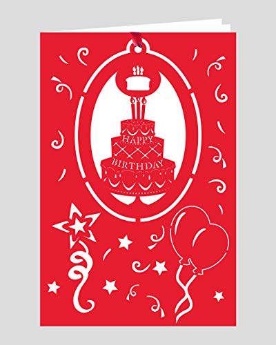Crystal Delight by Mascot (Set of 3) Greeting Card with Ornament – Happy Birthday