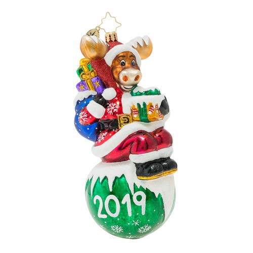Christopher Radko Merry Moose-mas 2019 Christmas Ornament, Multicolor