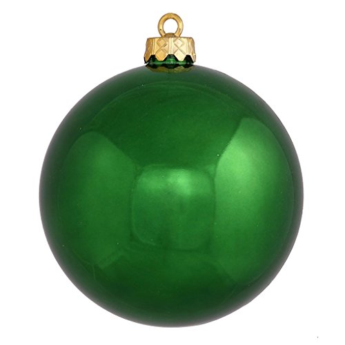 Vickerman 34946 – 4″ Emerald Shiny Ball Christmas Tree Ornament (6 pack) (N591024DSV)