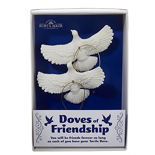 Kurt Adler 4.5 Resin Friendship Dove Ornament Set of 2 by Kurt Adler