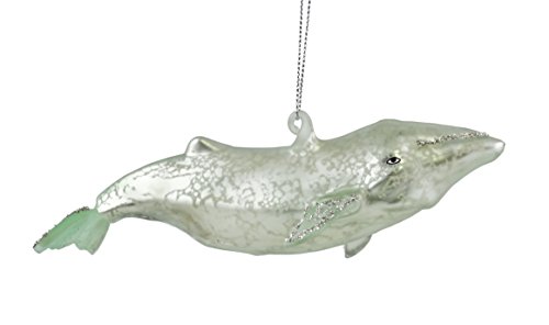 Creative Co-op Oceanic Whale Hand Painted Hanging Christmas Ornament – Teal