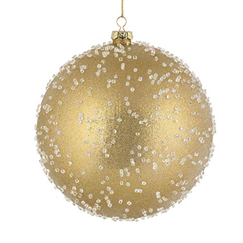 Vickerman 535868-4″ Champagne Ice Ball Christmas Tree Ornament (6 pack) (N185138)