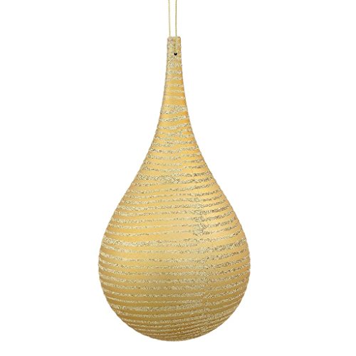 Vickerman 33463 – 4″ Gold Matte Glitter Onion Drop Christmas Tree Ornament (M114308)
