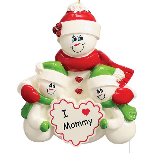 Personalized I Love Daddy Christmas Tree Ornament 2019 – Snowman Father Child Santa Hat Heart Best Greatest Day 2 Hug Single Parent Winter Family of 3 Daughter Son Year – Free Customization (Two)