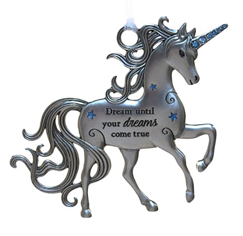 Ganz 3 Inch Inspirational Zinc Unicorn Ornament – Dreams Until Your Dreams Come True