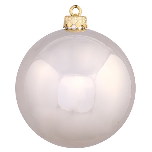 Vickerman Shatterproof Shiny Ball Ornaments, 32 per Box, 3″, Champagne