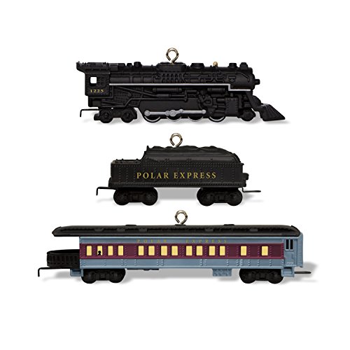 Hallmark Keepsake Mini Christmas Ornament 2018 Year Dated, Lionel The Polar Express Miniature, Set of 3, Train