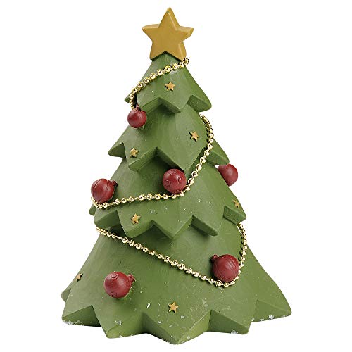 Blossom Bucket Decorated Tree 3.5 x 2.5 Inch Resin Stone Christmas Tabletop Figurine