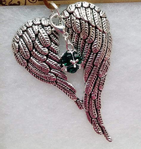 May Birthstone Angel Wings Memorial Ornament