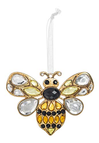 Ganz Sweet Bee Sunshine Yellow 3 x 2 Acrylic and Zinc Decorative Hanging Ornament