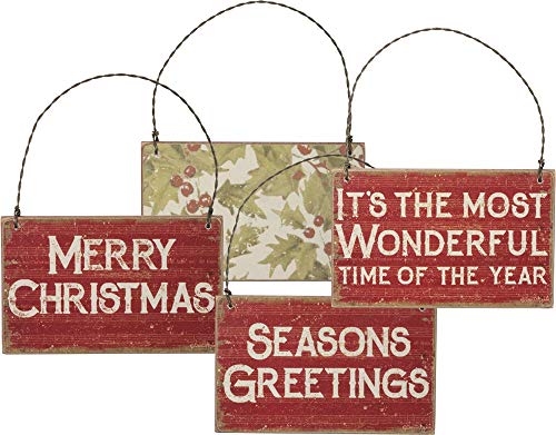 Primitives by Kathy Christmas Hanging Ornament Set of 3