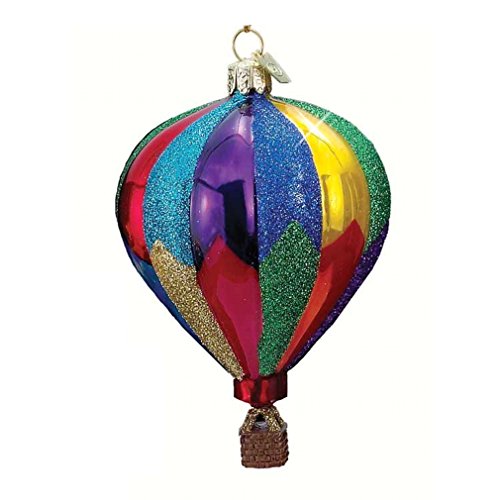 Noble Gems 4 Inch Hot Air Balloon Christmas Ornament Glass