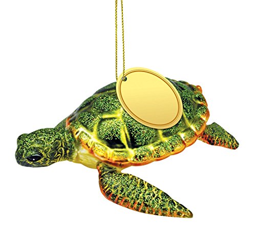 Cape Shore Sea Turtle Blown Glass Christmas Holiday Ornament 5 Inches