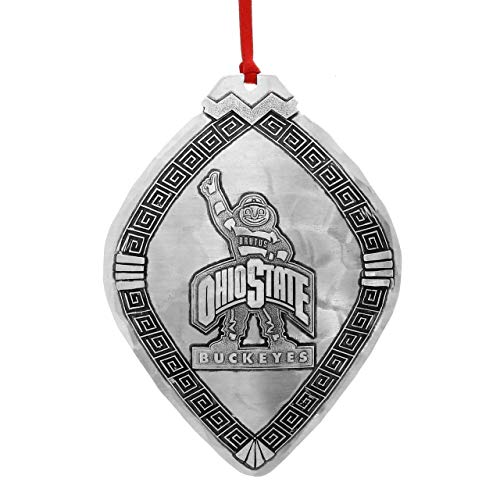 Wendell August Ohio State Ornament – Brutus – Hand-Hammered Aluminum Hanging Ornament for Buckeye Fans – Made in USA Tree Decoration