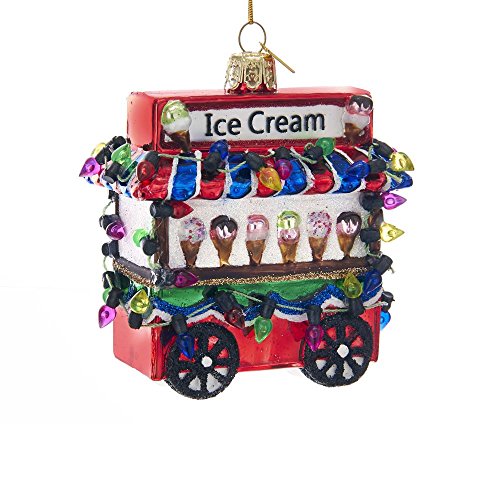 Kurt-Adler Glass Ornament with S-Hook and Gift Box, Foods Collection (Ice Cream Cart, NB1314)