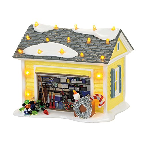 Department 56 4056686 Snow Village Christmas Vacation the Griswold Holiday Garage Lit Building, Multicolor