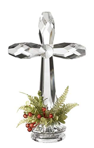 Ganz Acrylic Christmas Mistletoe Standing Cross