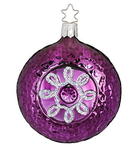 Inge Glas Kugel Ball 9 cm Metal Flower berry 1-346-15 German Christmas Ornament