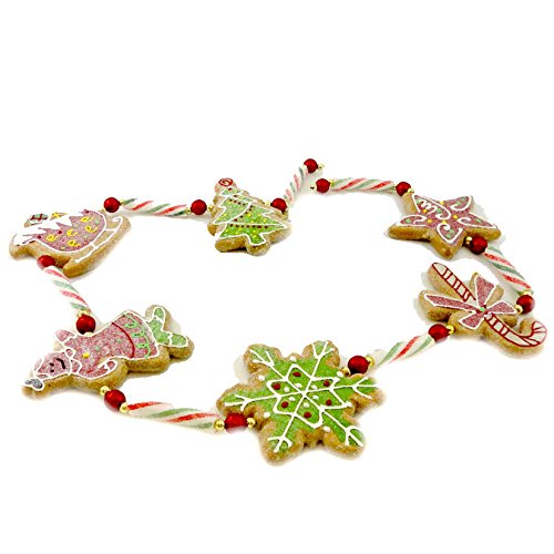 Holiday Ornament Gingerbread Garland Mixed Media Tree Sleigh Snowflake 3324318