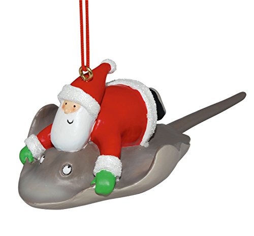 Cape Shore Santa Riding on Stingray Christmas Holiday Ornament