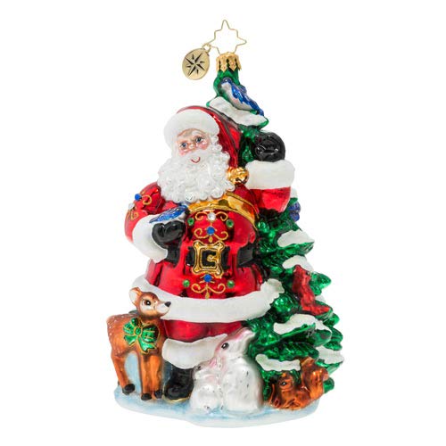 Christopher Radko Santa’s Menagerie of Friends Christmas Ornament, Multicolored