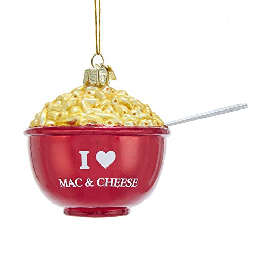 Kurt Adler Noble Gems I Love Mac & Cheese Glass Hanging Ornament, 4.25 inches Height