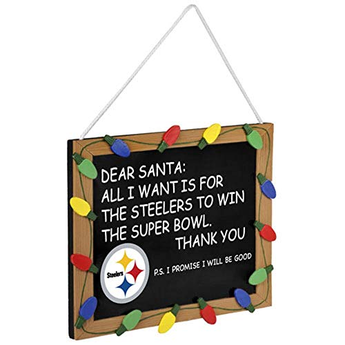 Forever Collectibles FBHOLIFBPITCS Pittsburgh Steelers Holiday Chalkboard Sign, Multicolor