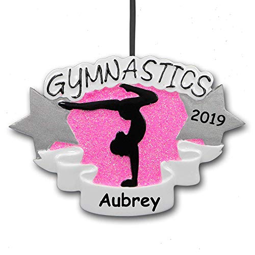 Personalized 2019 Gymnastics Christmas Ornament Gift for Gymnast Sports Cheerleading Tumbling with Your Custom Name and Year