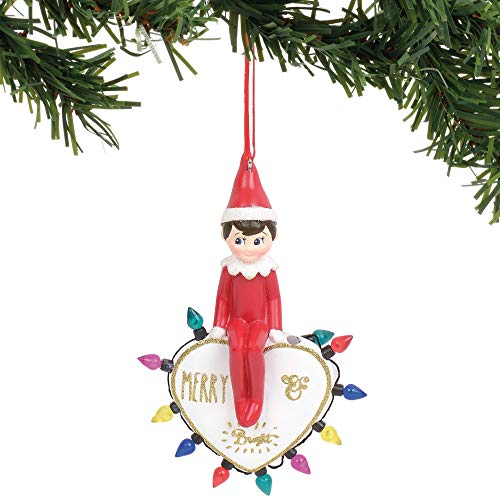 Department 56 Elf on The Shelf Merry and Bright Hanging Ornament, 4.75″, Multicolor