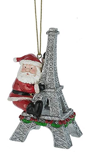 MIDWEST-CBK Santa on The Eiffel Tower Resin Ornament