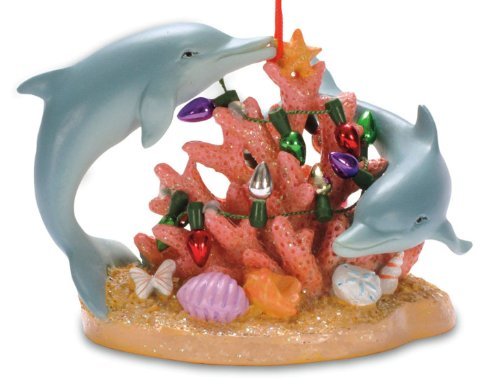 Nautical Dolphins Ocean Coral Holiday Lights Ornament