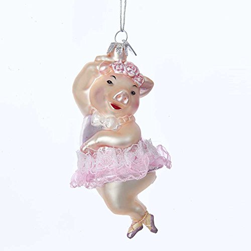Kurt Adler Kurt S. Adler Noble Gems Ballerina Pig Glass Ornament
