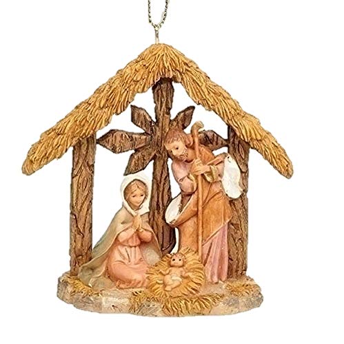 Fontanini 57017 3.25″ HOLY Family with Stable 2019 Event Ornament FONTANINI